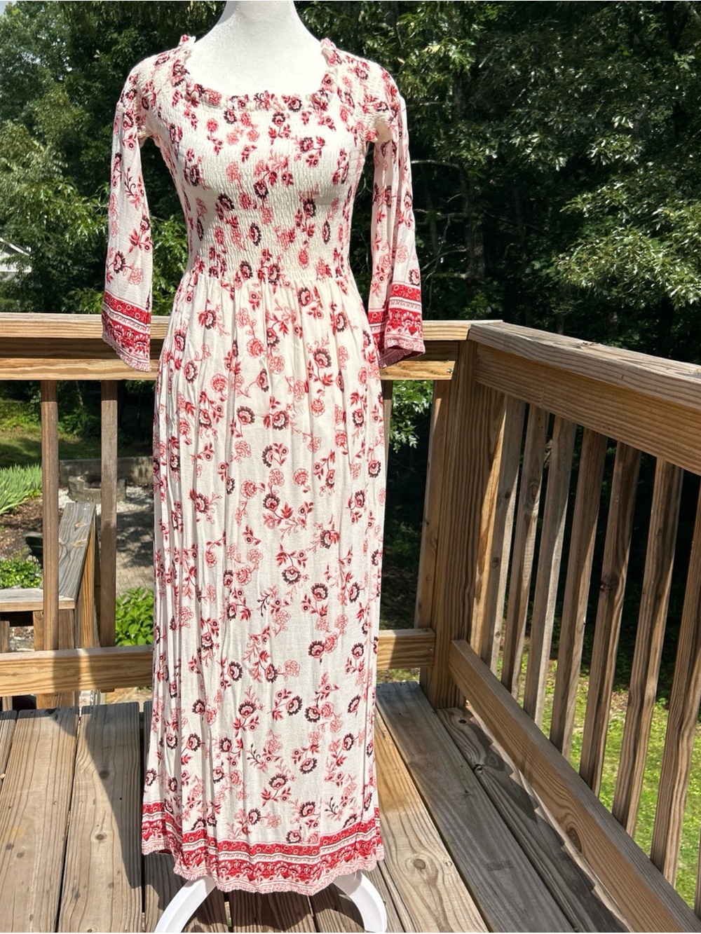 Altar’d State Cottage Core Dress Women’s Small Maxi Length On Off Shoulder